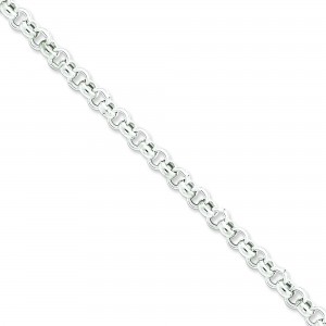 Sterling Silver 7 inch 6.50 mm  Rolo Chain Bracelet