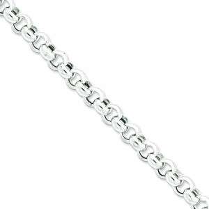 Sterling Silver 7.50 inch 9.50 mm  Rolo Chain Bracelet
