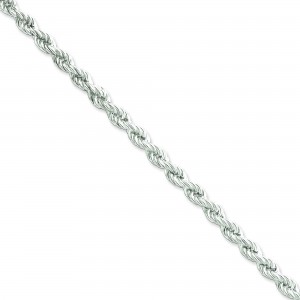 Sterling Silver 8 inch 5.30 mm Hollow Rope Chain Bracelet