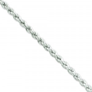 Sterling Silver 7 inch 6.40 mm Hollow Rope Chain Bracelet