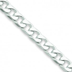 Sterling Silver 7 inch 6.50 mm  Curb Chain Bracelet