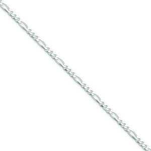 Sterling Silver 7 inch 4.00 mm  Figaro Chain Bracelet