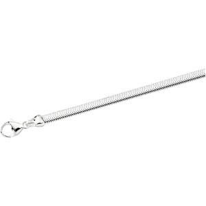 Sterling Silver 7 inch 4.25 mm Oval Snake Chain Bracelet