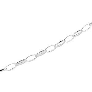 Sterling Silver 8 inch 7.25 mm Oval Link Chain Bracelet