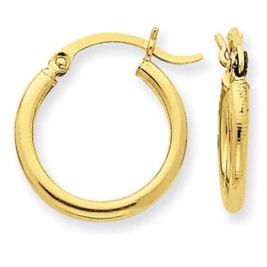 Round Hoop Earrings in 10k Yellow Gold