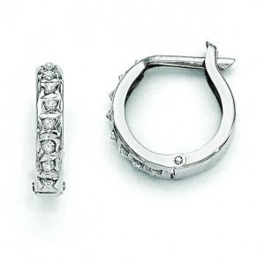 Diamond Fascination Round Hinged Hoop Earrings in 14k Yellow Gold (0.01 Ct. tw.) (0.01 Ct. tw.)