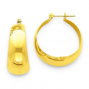 Tapered Hoop Earrings in 14k Yellow Gold