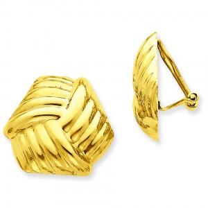 Omega Clip Non-pierced Earrings in 14k Yellow Gold