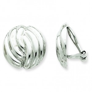 Omega Clip Non-pierced Earrings in 14k White Gold