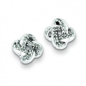 Diamond Knot Post Earrings in Sterling Silver