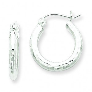 D C Hoop Earrings in Sterling Silver