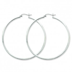 Square Tube Hoop Earrings in Sterling Silver