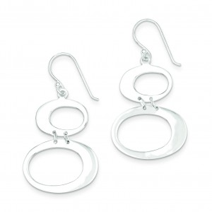 Oval Dangle Earrings in Sterling Silver