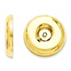 Round Fancy Earrings Jackets in 14k Yellow Gold
