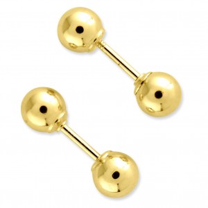 Reversible Ball Earrings in 14k Yellow Gold