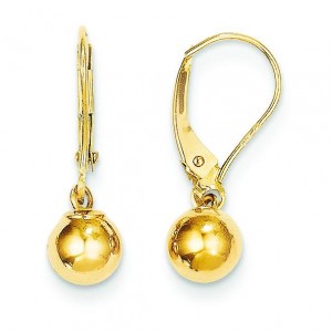 Dangle Bead Earrings in 14k Yellow Gold