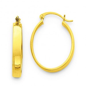 Lightweight Oval Hoop Earrings in 14k Yellow Gold