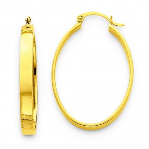 Lightweight Oval Hoop Earrings in 14k Yellow Gold