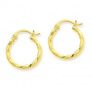 Twist Hoop Earrings in 14k Yellow Gold