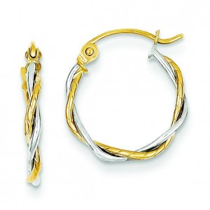Twisted Hoop Earrings in 14k Two-tone Gold
