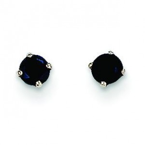 Sapphire Stud Earrings in 14k White Gold