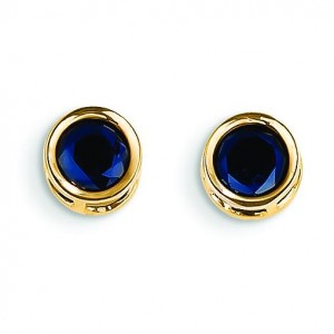 Sapphire Stud Earrings in 14k Yellow Gold