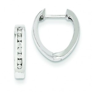 Diamond Hoop Earrings in 14k White Gold (0.18 Ct. tw.) (0.18 Ct. tw.)