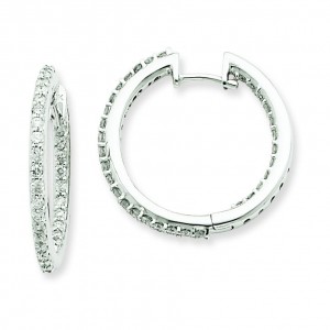 Diamond Hoop Earrings in 14k White Gold (1.06 Ct. tw.) (1.06 Ct. tw.)