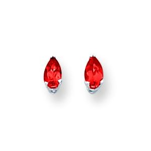 Ruby Earrings in 14k White Gold