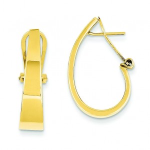 J-Hoop Click-in Back Post Earrings in 14k Yellow Gold