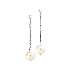 Circle Pearl Earring Jacket in 14k Yellow Gold