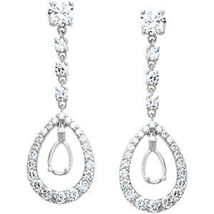 Diamond Earrings in 18k White Gold (1 Ct. tw.) (1 Ct. tw.)