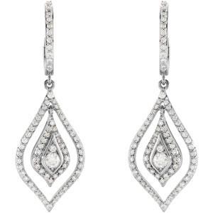 Diamond Earrings in 14k White Gold (1 Ct. tw.) (1 Ct. tw.)