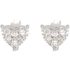 Diamond Heart Earrings in 14k White Gold (0.16 Ct. tw.) (0.16 Ct. tw.)