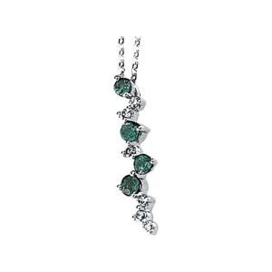 Emerald Diamond Necklace in 14k White Gold (0.1 Ct. tw.) (0.1 Ct. tw.)