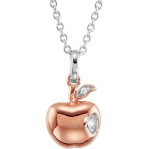 Youth Apple Diamond Necklace in 14k Two-tone Gold