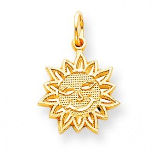 Sun Charm in 10k Yellow Gold