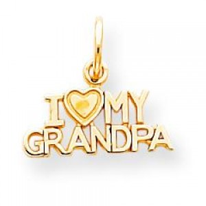 I Love My Grandpa Charm in 10k Yellow Gold