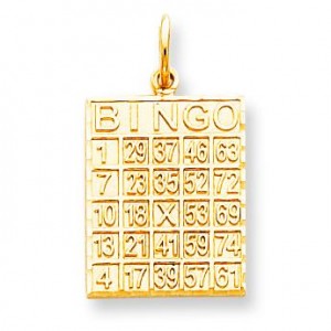 Bingo Card Charm in 10k Yellow Gold