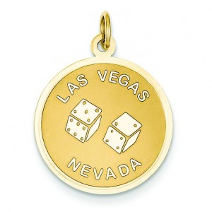 Las Vegas Disc Charm in 14k Yellow Gold