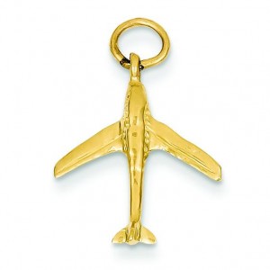 Jet Charm in 14k Yellow Gold