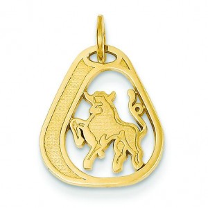 Taurus Charm in 14k Yellow Gold