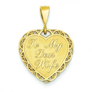 For My Dear Wife Charm in 14k Yellow Gold