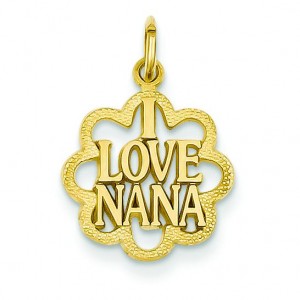 I Love Nana Charm in 14k Yellow Gold