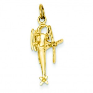 Helicopter Charm in 14k Yellow Gold