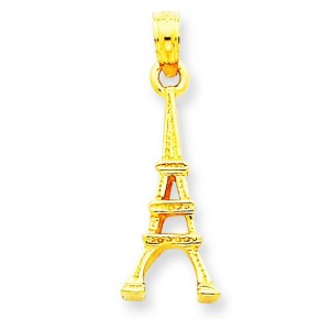 Eiffel Tower Pendant in 14k Yellow Gold
