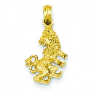 Leo Zodiac Pendant in 14k Yellow Gold