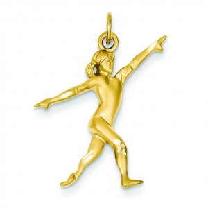 Gymnast Charm in 14k Yellow Gold