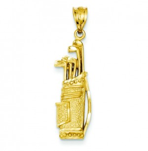 Golf Bag Charm in 14k Yellow Gold