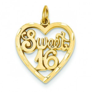 Sweet In A Heart Charm in 14k Yellow Gold